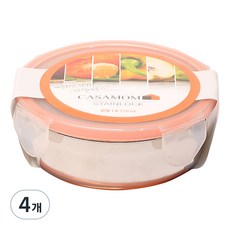 CASAMOM 不鏽鋼密封容器 圓形 1號, 4個, 270ml