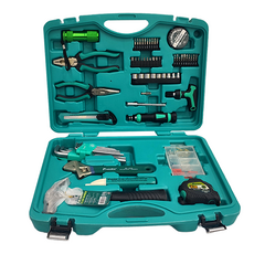 Pro'sKit 寶工 家用綜合工具組 PK-2056, 電工起子頭 + 4mm 精密起子頭 + 絕緣PVC膠布(黑色) + 9顆LED手電筒 + 6"德式雙色鋼絲鉗 + 6"德式雙色尖嘴鉗 + 轉換頭 + 美工刀 + 長臂六角扳手組 + 8"活動扳手 + 非接觸驗電筆 + 8oz 羊角鎚 + 4mm精密起子頭 + 1/4 套筒 + T型快脫棘輪手柄 + 100mm 延長桿 + 小五金組套 + 雙色自鎖捲尺, 1組