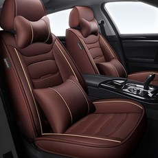 오토핏 4D 가죽 시트커버 세트, 브라운, 1개