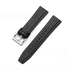 Watchwatch 皮革質感複合錶帶, 黑色