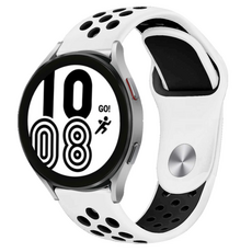 워치와치 컬러홀 갤럭시워치 호환 스포츠 스트랩 1개, 화이트 + 블랙