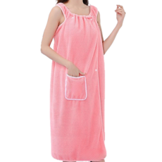 꾸지 심플 샤워 가운, 핑크, 1개