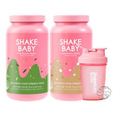 ShakeBaby 纖活蛋白奶昔粉 抹茶口味 750g+穀物口味 750g+專用搖搖杯, 1.5kg, 1組