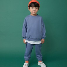 baobab namu 童款日常休閒風圓領開岔長袖上衣+長褲組