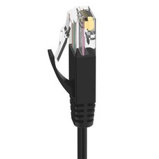 POLYWELL 寶利威爾 CAT6扁線高速網路線 RJ45 福祿克認證 PW15-W59-A409, 15m, 黑色, 1條