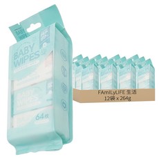 FAmILyLIFE 生活 嬰兒純水超柔濕巾 迷你包, 96包, 50g, 80張