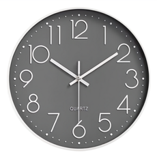 Joeki 北歐風靜音時鐘, 04 灰底白字