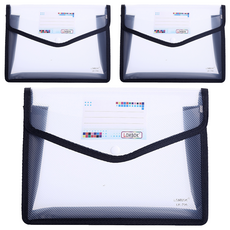 Postroad A4用鈕扣文件整理夾, 黑色, 3個