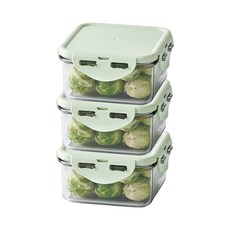 락앤락 비스프리 퓨어 정사각 밀폐용기, 3개, 420ml