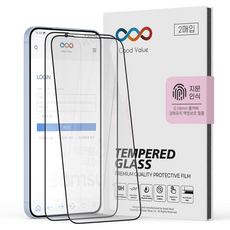 굿밸류 0.18mm 지문인식 풀커버 강화유리 액정보호 필름 2p, 1개