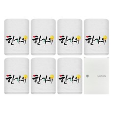 Songwol 松月 滿月中秋洗臉毛巾 190g 棉紗 7入 + 禮盒組, 白色, 1套