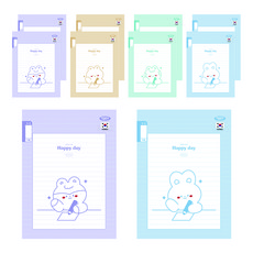 PENPIA 1000 3-6年級 無主題 23行 小學 裝訂筆記本, 隨機出貨, 10個