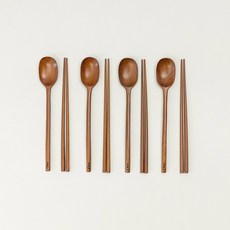 메종오브제 시에르 우드 수저 4인 세트, 숟가락 4p + 젓가락 4p, 1세트