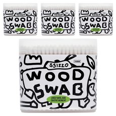 SSIZZO 基本款木軸棉花棒, 200入, 4個