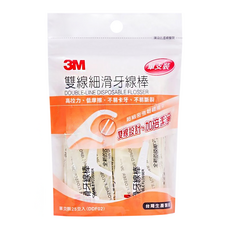 3M 雙線細滑牙線棒, 25支, 1袋