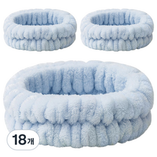 Nalli Sisters 簡約洗臉髮帶, 18個, 24 天空藍 三線