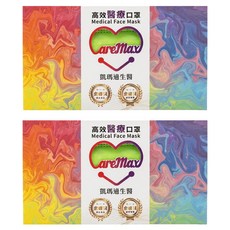 CareMax 凱瑪適 素色系列 成人醫療口罩 17.5 x 9.5cm, 綠光色, 50片, 2盒