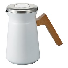 HARIO 好璃奧 SIMPLY 典雅不鏽鋼保溫壺 196 x 116 x 187mm 1462g, 白色, 600ml, 1組