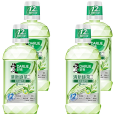 DARLIE 好來 清新綠茶漱口水 12小時持久清新 無酒精配方, 500ml, 4瓶