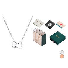 JULIUS 女款日常心形戒項鍊 JSB-503+禮物袋組