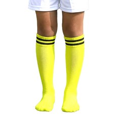 생활의지혜 주니어용 장목 축구 스타킹 배색 양말, 옐로우블랙, 1개