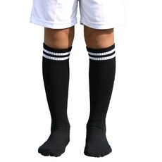 생활의지혜 주니어용 장목 축구스타킹 배색 축구양말 2켤례 세트, 블랙화이트, 2세트