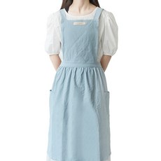 The Flow Company 北歐家居棉帆布背心一件圍裙 L, 天藍色, 1入
