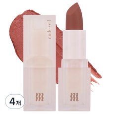 머지 누드 베일 립스틱, 애프리콧 피버, 3.5g, 4개