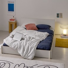 웰퍼니쳐 베네비 플랫형 미드헤드 침대프레임 방문설치, 화이트 리프