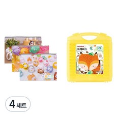 monAmi Molang 厚實美術用素描本 170g x 3入 + Monijoo 手提袋蠟筆 24色文具組, 隨機出貨(素描本), 中性(蠟筆), 4套