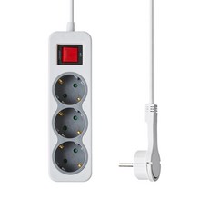 홈플래닛 납작 플러그 멀티탭 3구, 2m, 화이트, 1개