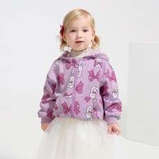 BERRYMAY 女童兔子蝴蝶結連帽拉鍊外套