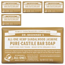 [닥터브로너스] 샌달우드앤자스민 퓨어 캐스틸 바솝, 140g, 5개