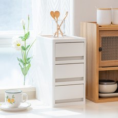 프랑코홈 콤팩트 서랍장 슬림 3단, 화이트