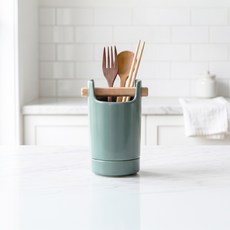 CUSININE 可瀝水陶瓷餐具筒, 綠色, 1個