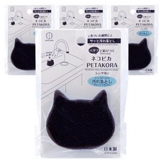 코쿠보 고양이 모양 부착형 스펀지 수세미, 1개입, 4개