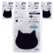 코쿠보 고양이 모양 부착형 스펀지 수세미, 1개입, 5개