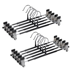 마켓플랜 논슬립 코팅 집게 바지걸이, 블랙, 10개