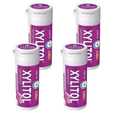 XYLITOL 藍莓薄荷無糖口香糖，口腔清新，健康維持, 26.1g, 4罐
