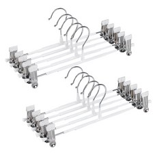 마켓플랜 논슬립 코팅 집게 바지걸이, 화이트, 10개