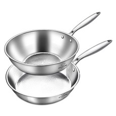 Cassani 不銹鋼 IH 感應煎鍋套裝 2 件, 單色, 平底鍋28cm+炒鍋28cm
