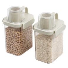 키볼리 키친 밀폐 잡곡통 1300ml, 투명, 2개