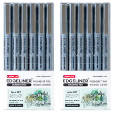 Lineplus Edge Liner 勾邊繪圖筆 6支組 0.5mm, 黑色, 2套