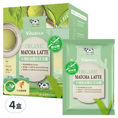 Vilson 米森 有機無加糖抹茶拿鐵, 25g, 8包, 4盒