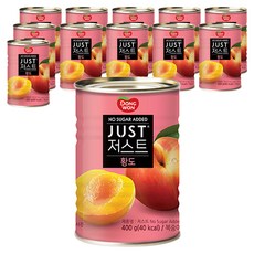 동원 JUST 노슈가 황도 2절 통조림, 400g, 12개