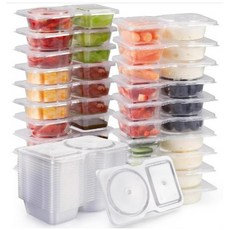 Simplia 附蓋雙格點心零食醬料容器, 20個, 1入