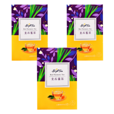 High Tea 伂橙 皇后薑茶 Set, 台灣在地紅薑黃, 老薑, 泰國檸檬草, 促進新陳代謝, 調理身體機能, 無咖啡因, 2g, 12入, 3盒