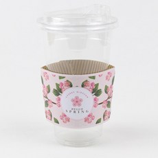 Inp PET冰杯杯身 480ml+吸管蓋+櫻花杯套組, 100套