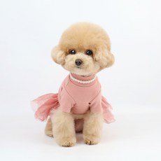 Grooming Dog 寵物基本款素色內搭紗裙洋裝, 粉紅色