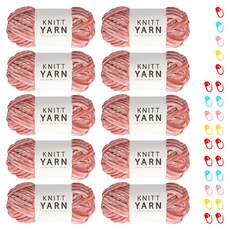 니뜨 허니 벨벳실 100g x 2p + 단수링 5p 세트, 핑크 + 랜덤 발송, 5세트